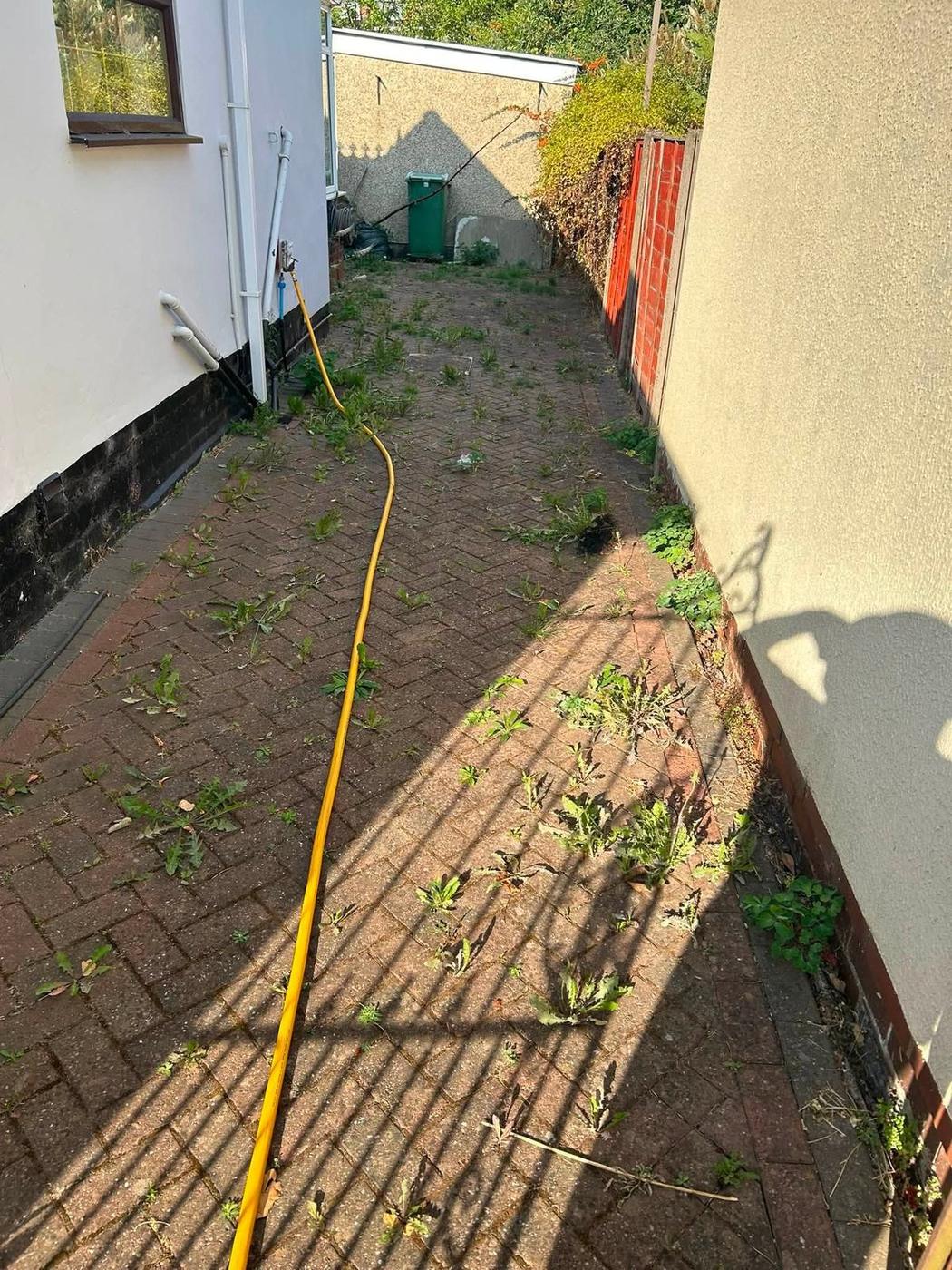 Before patio cleaning