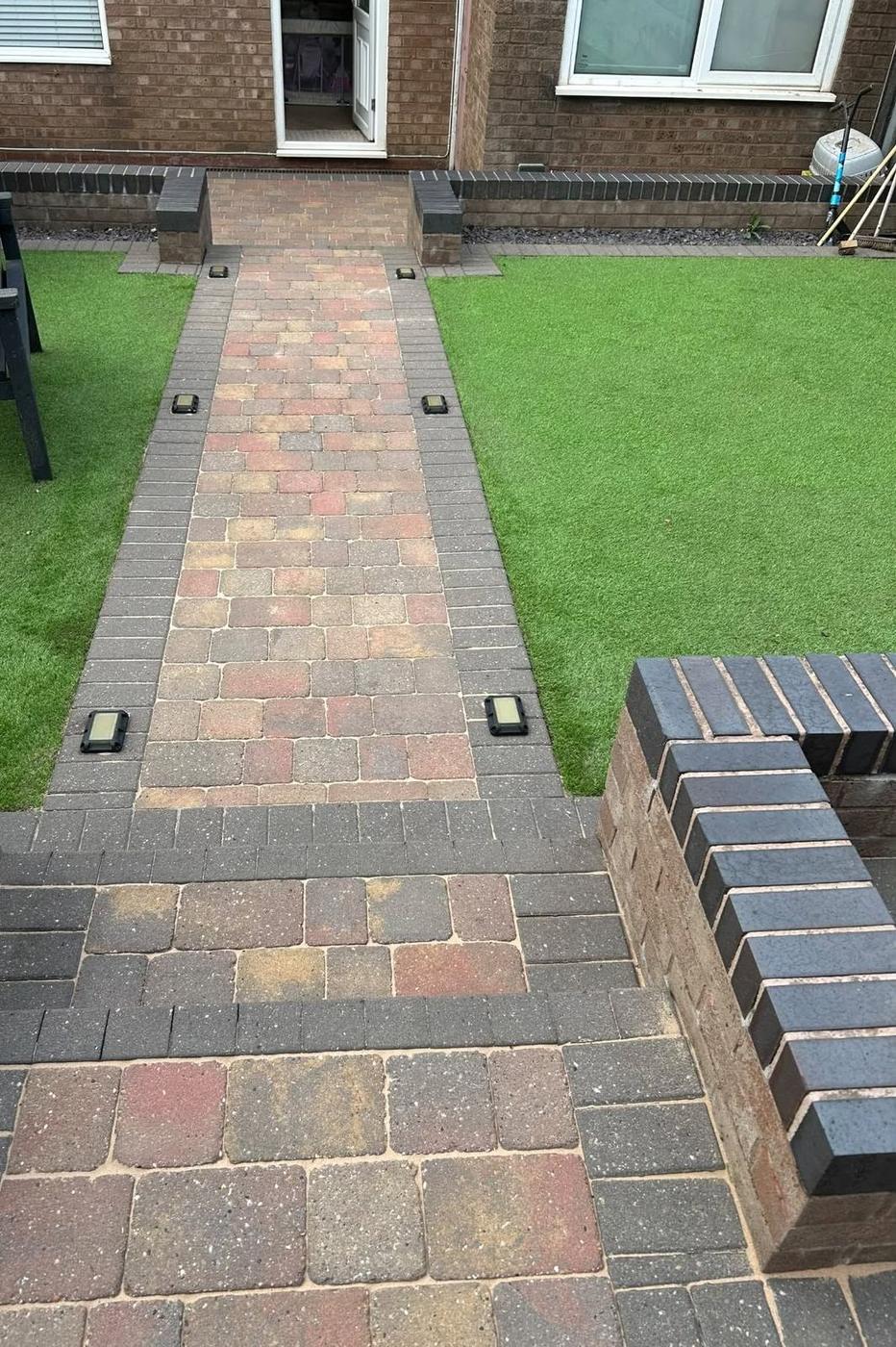 Patio cleaning in progress