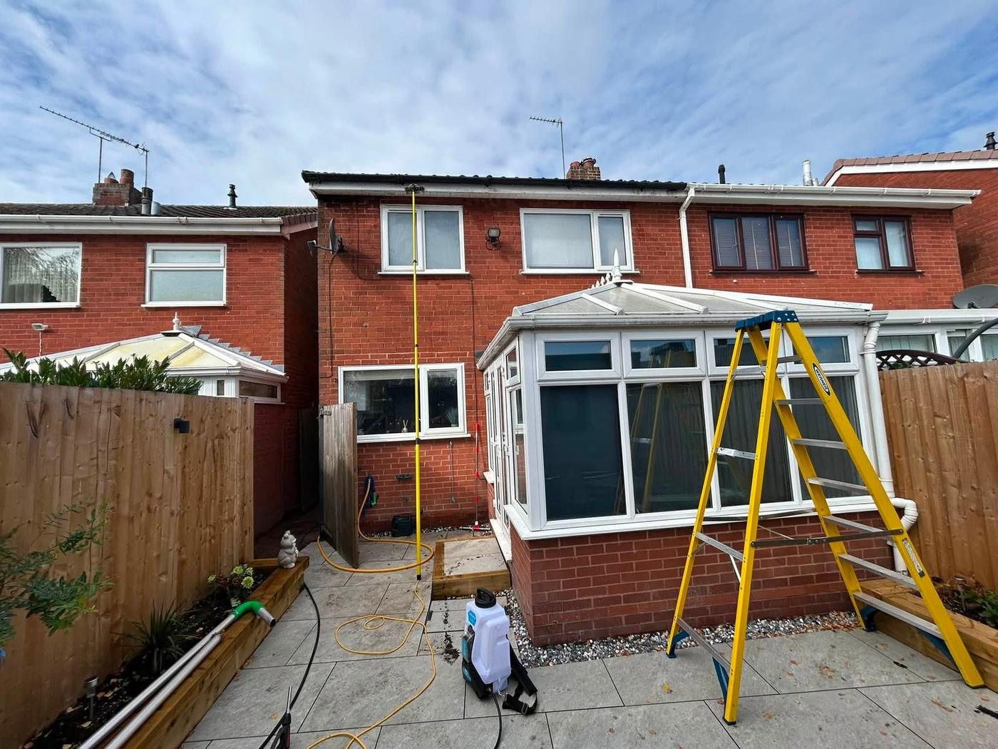 Water-fed pole window cleaning in Great Wyrley