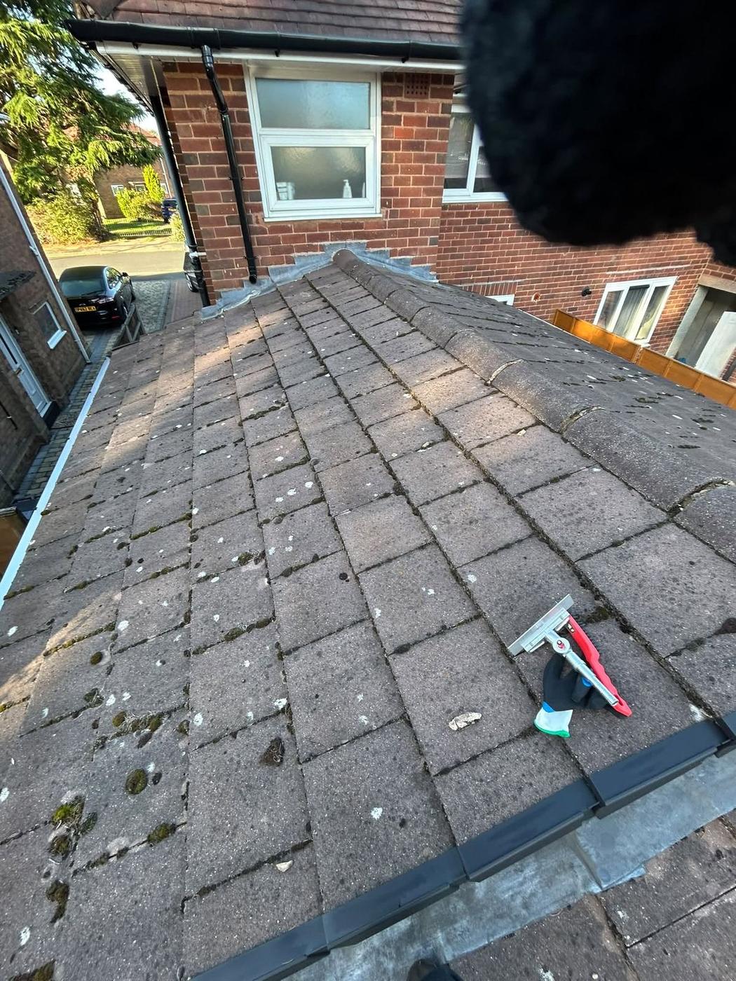 Most recent job: roof scrape and moss removal, Brownhills